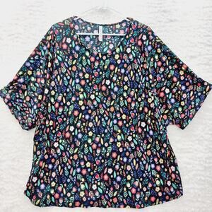 Blouse Size 2X Soft Girl Bloomcore Whimsycore Lagenlook Chic Casual Feminine